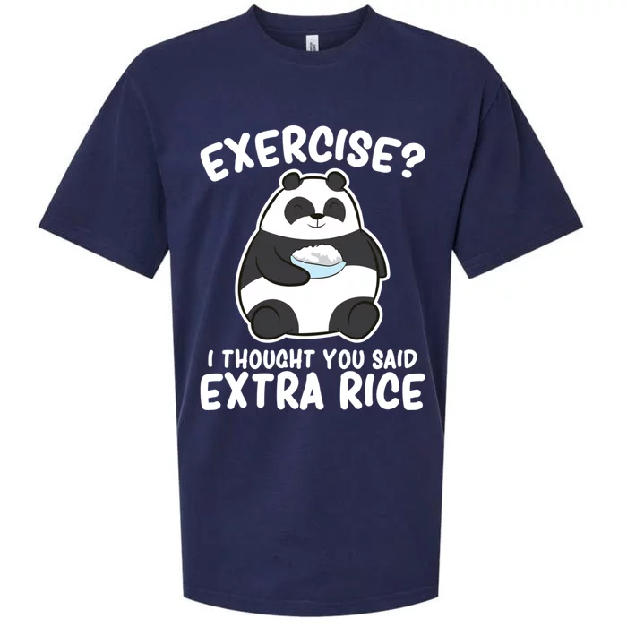 Panda Exercise I Thought You Said Extra Rice Cute Panda Sueded Cloud Jersey T-Shirt