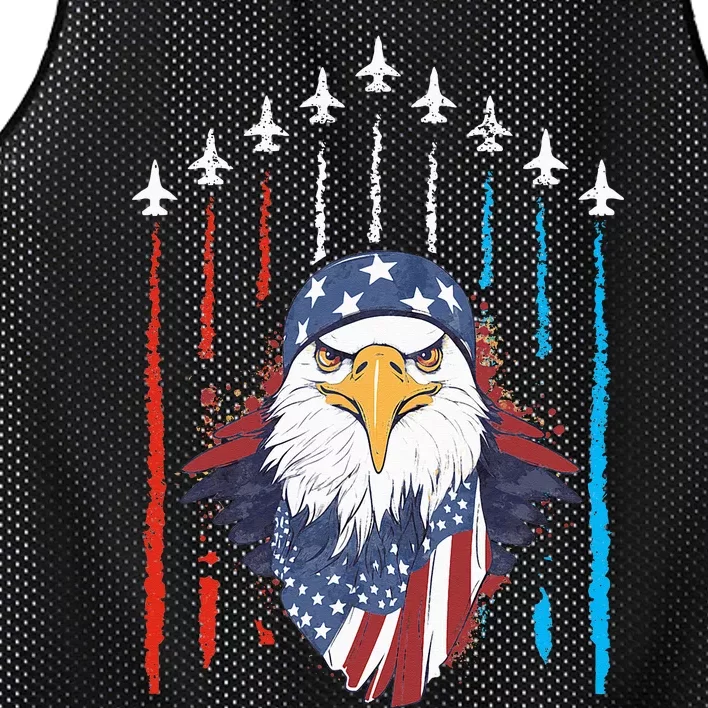 Patriotic Eagle July 4th Of July Fourth July American Flag Mesh Reversible Basketball Jersey Tank