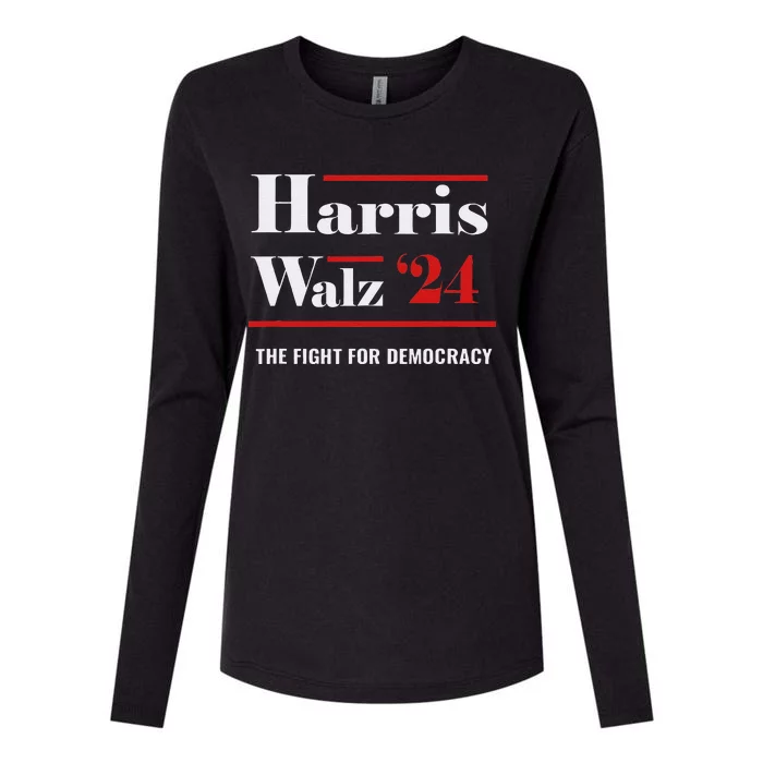 President Elect Kamala Harris & Tim Walz 2024 Womens Cotton Relaxed Long Sleeve T-Shirt