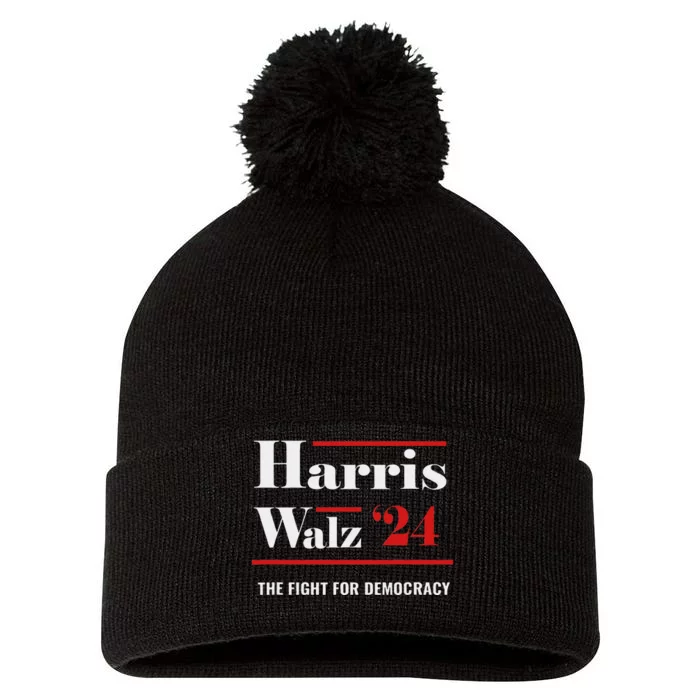 President Elect Kamala Harris & Tim Walz 2024 Pom Pom 12in Knit Beanie