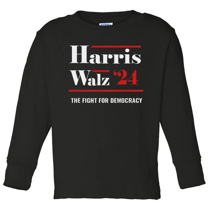 President Elect Kamala Harris & Tim Walz 2024 Toddler Long Sleeve Shirt