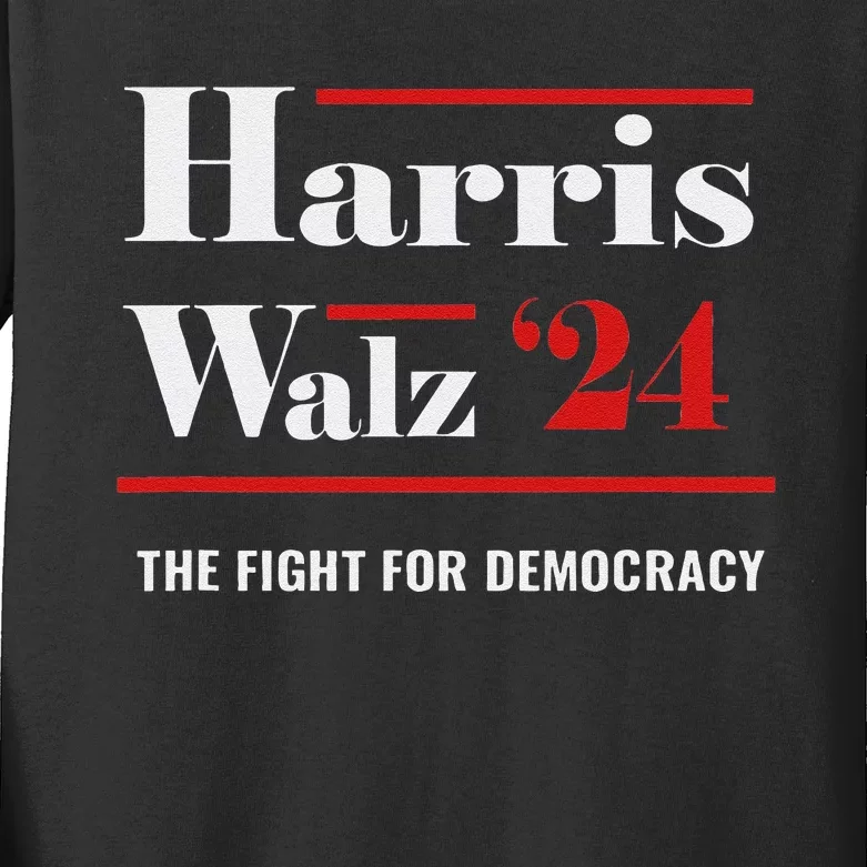 President Elect Kamala Harris & Tim Walz 2024 Kids Long Sleeve Shirt