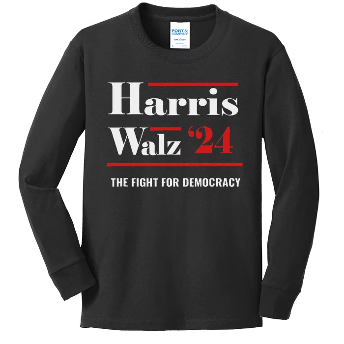 President Elect Kamala Harris & Tim Walz 2024 Kids Long Sleeve Shirt