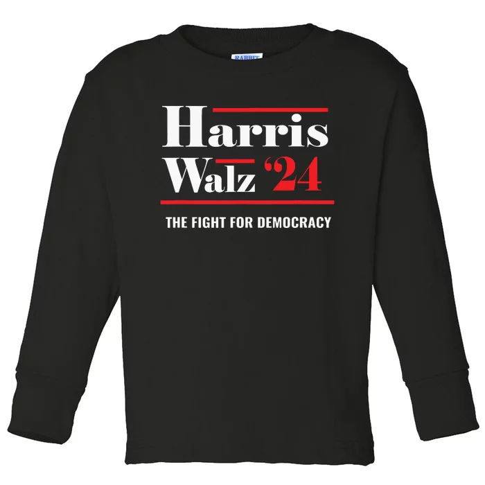 President Elect Kamala Harris Tim Walz 2024 Toddler Long Sleeve Shirt