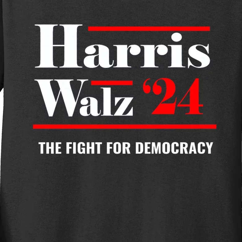 President Elect Kamala Harris & Tim Walz 2024 Kids Long Sleeve Shirt