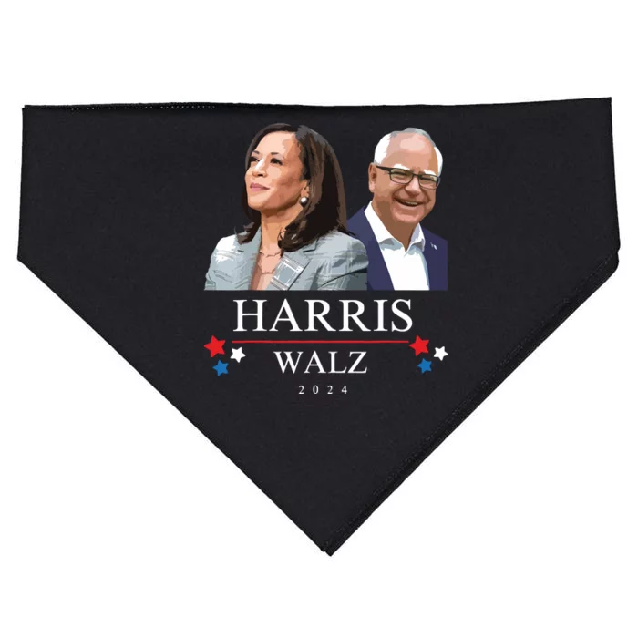 President Election Kamala Harris Tim Waltz USA-Made Doggie Bandana