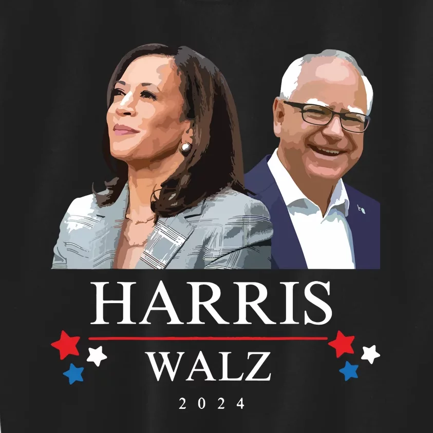 President Election Kamala Harris Tim Waltz Kids Sweatshirt