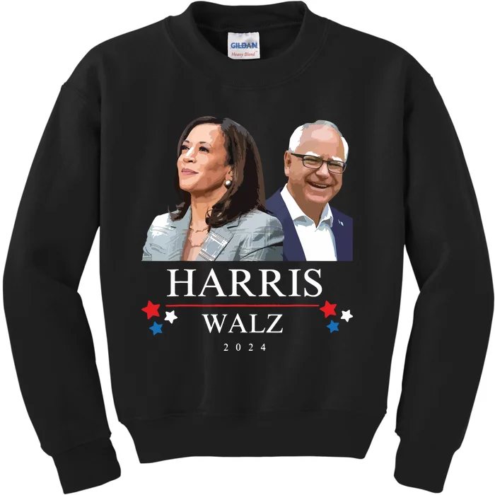 President Election Kamala Harris Tim Waltz Kids Sweatshirt