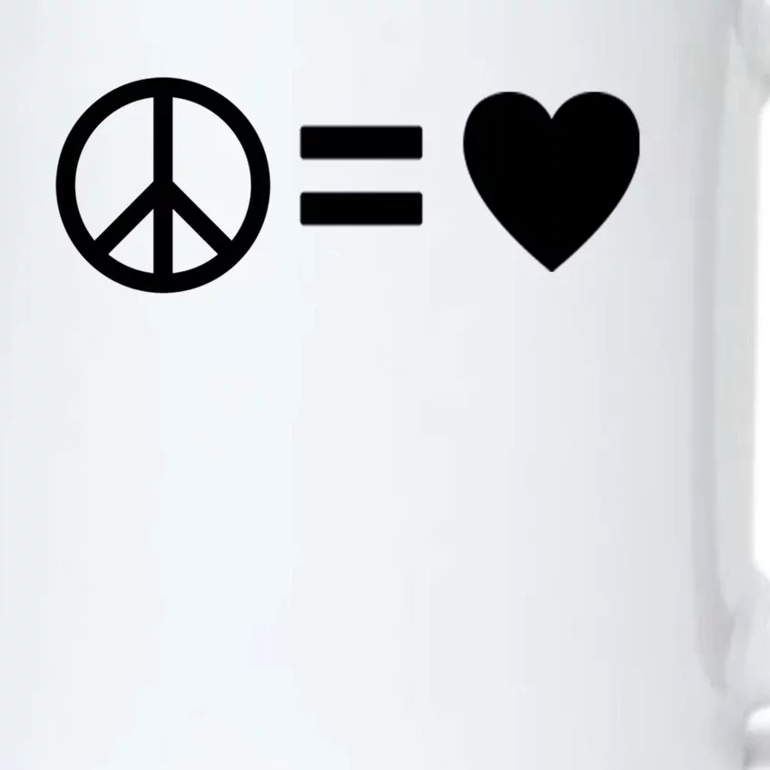 Peace Equals Love Hippie Peace Sign Loving Pacifist Gift Black Color Changing Mug