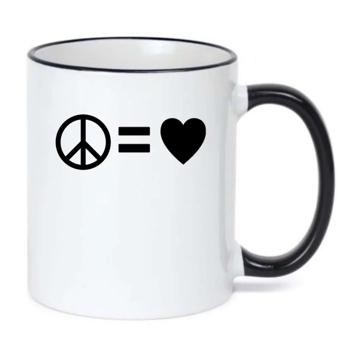 Peace Equals Love Hippie Peace Sign Loving Pacifist Gift Black Color Changing Mug