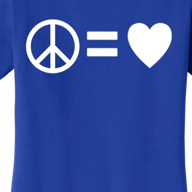 Peace Equals Love Hippie Peace Sign Loving Pacifist Gift Women's T-Shirt