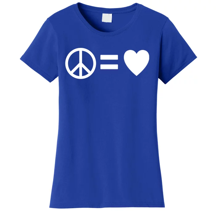 Peace Equals Love Hippie Peace Sign Loving Pacifist Gift Women's T-Shirt