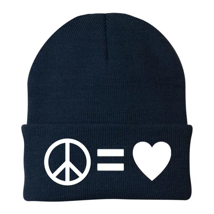 Peace Equals Love Hippie Peace Sign Loving Pacifist Gift Knit Cap Winter Beanie