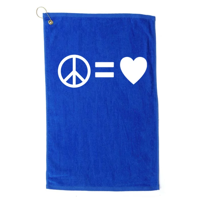 Peace Equals Love Hippie Peace Sign Loving Pacifist Gift Platinum Collection Golf Towel