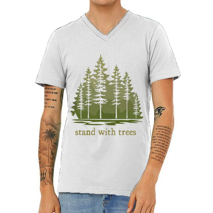 Planet Earth Lovers Redwood Forest Groves Nature Loves Trees V-Neck T-Shirt