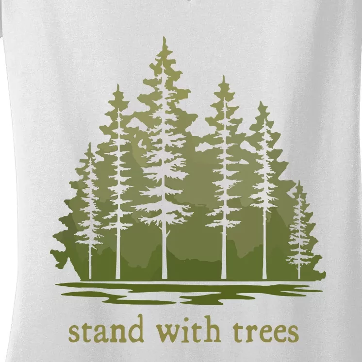 Planet Earth Lovers Redwood Forest Groves Nature Loves Trees Women's V-Neck T-Shirt