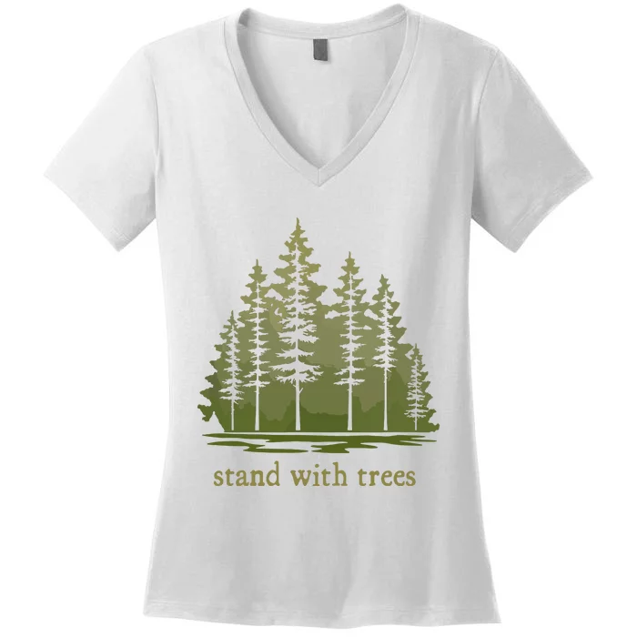 Planet Earth Lovers Redwood Forest Groves Nature Loves Trees Women's V-Neck T-Shirt