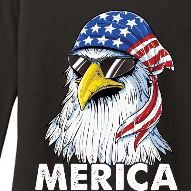 Patriotic Eagle Mullet 4th Of July Usa American Flag Merica Cute Gift Womens CVC Long Sleeve Shirt