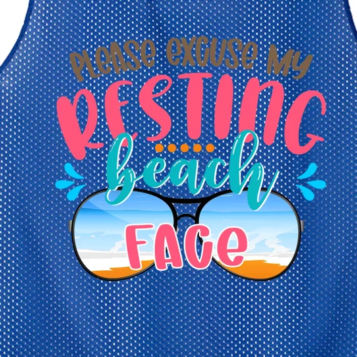 Please Excuse My Resting Beach Face Summer Vibes Beach Vacay Gift Mesh Reversible Basketball Jersey Tank