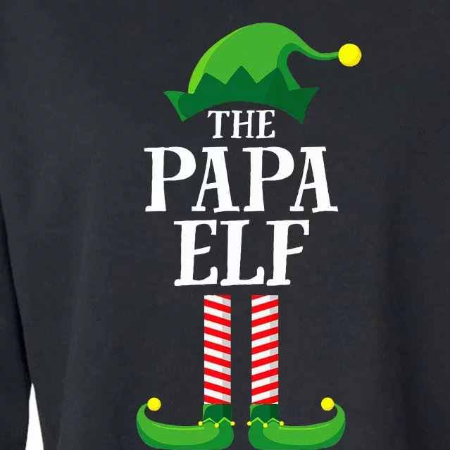 Papa Elf Matching Family Group Christmas Party Cropped Pullover Crew