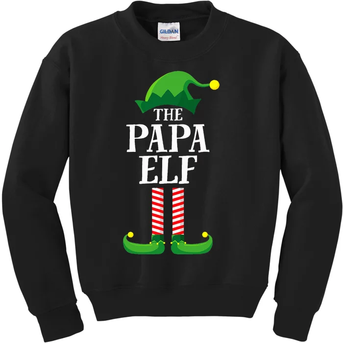 Papa Elf Matching Family Group Christmas Party Kids Sweatshirt