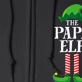 Papa Elf Matching Family Group Christmas Party Full Zip Hoodie