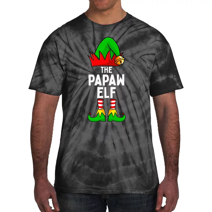 Papaw Elf Matching Family Christmas Tie-Dye T-Shirt