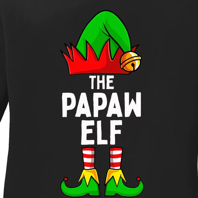 Papaw Elf Matching Family Christmas Ladies Long Sleeve Shirt