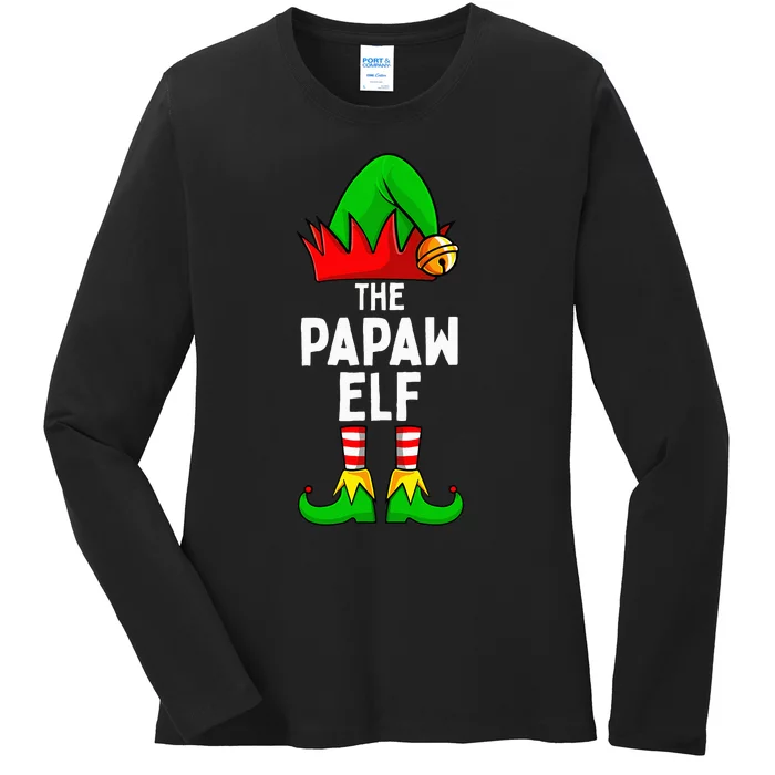 Papaw Elf Matching Family Christmas Ladies Long Sleeve Shirt