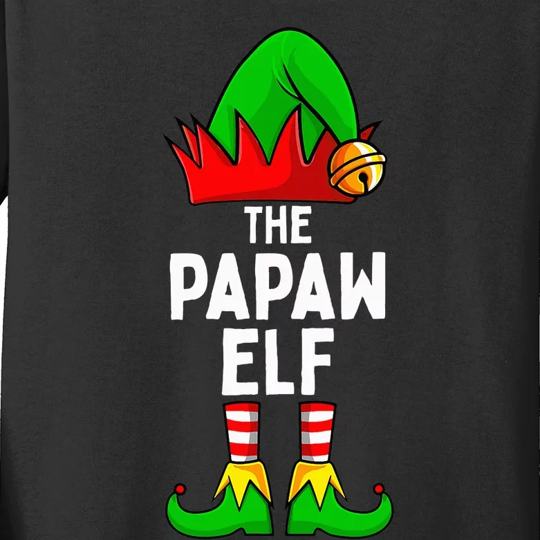 Papaw Elf Matching Family Christmas Kids Long Sleeve Shirt