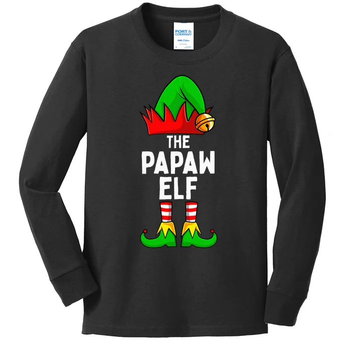 Papaw Elf Matching Family Christmas Kids Long Sleeve Shirt