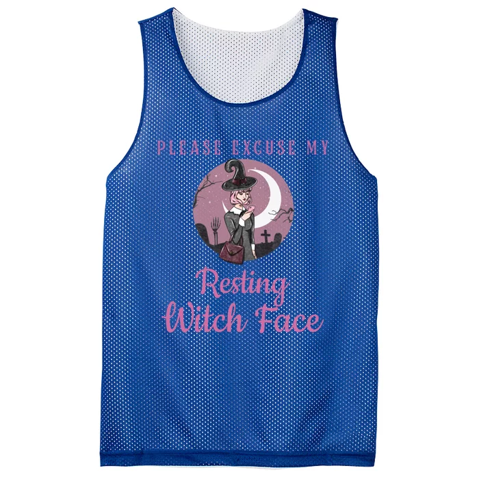 Please Excuse My Resting Witch Face Gift Mesh Reversible Basketball Jersey Tank