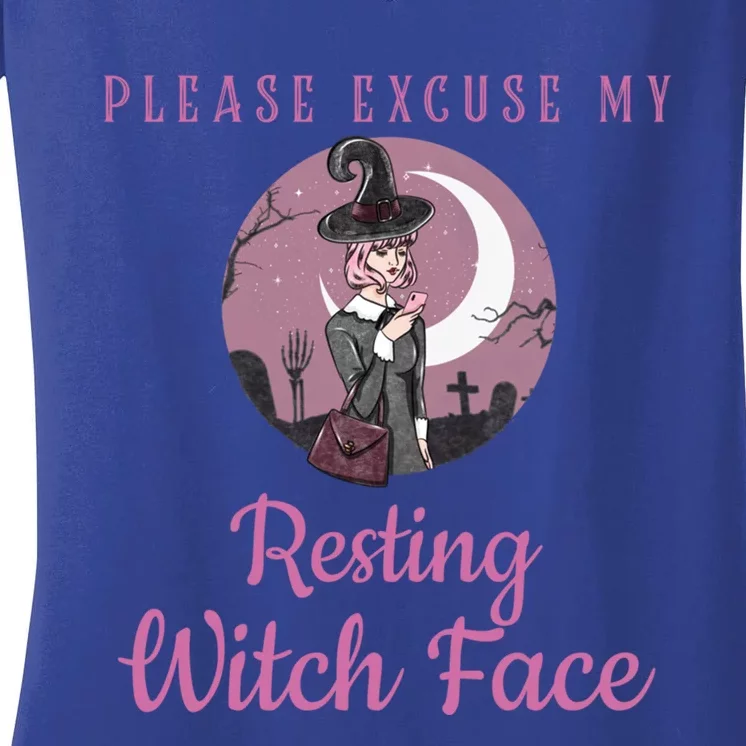 Please Excuse My Resting Witch Face Gift Women's V-Neck T-Shirt