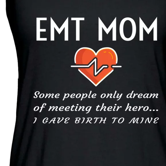 Proud Emt Mom Emergency Medical Technician Mother Quote Gift Ladies Essential Flowy Tank