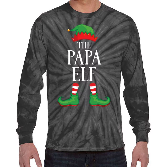 Papa Elf Matching Group Xmas Funny Family Christmas Tie-Dye Long Sleeve Shirt