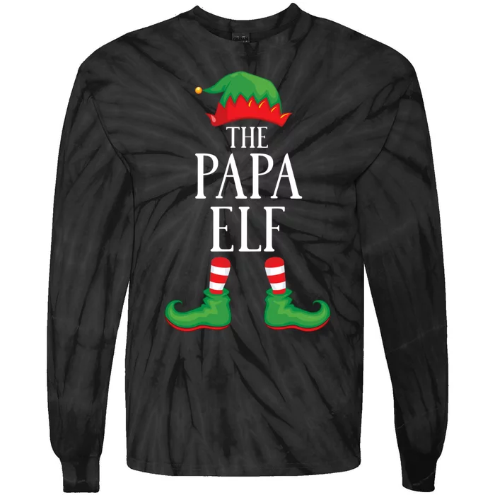 Papa Elf Matching Group Xmas Funny Family Christmas Tie-Dye Long Sleeve Shirt