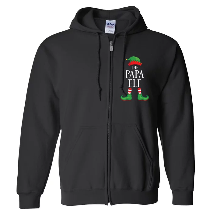 Papa Elf Matching Group Xmas Funny Family Christmas Full Zip Hoodie