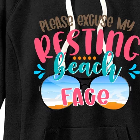 Please Excuse My Resting Beach Face Summer Vibes Beach Vacay Gift Women's Fleece Hoodie