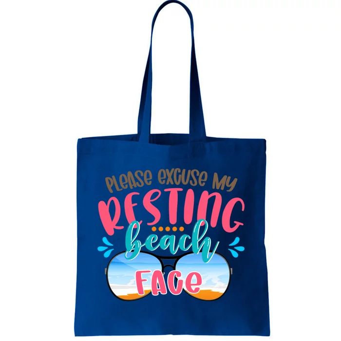 Please Excuse My Resting Beach Face Summer Vibes Beach Vacay Gift Tote Bag