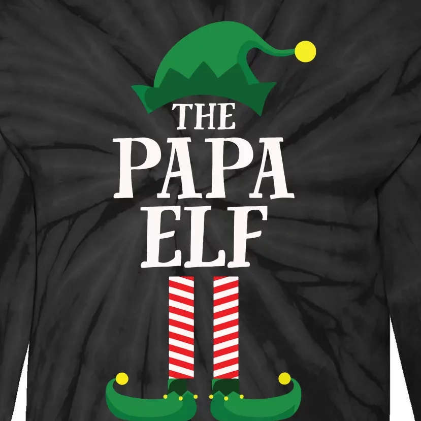 Papa Elf Matching Family Group Christmas Party Tie-Dye Long Sleeve Shirt