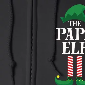 Papa Elf Matching Family Group Christmas Party Full Zip Hoodie