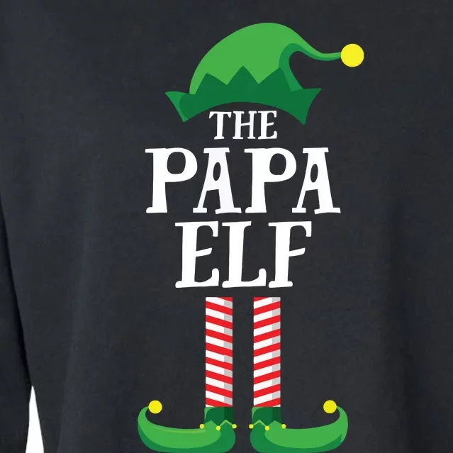 Papa Elf Matching Family Group Christmas Party Cropped Pullover Crew