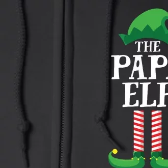 Papa Elf Matching Family Group Christmas Party Full Zip Hoodie