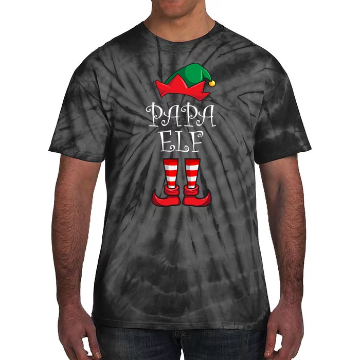 Papa Elf Matching Family Christmas Party Pajama Papa Elf Tie-Dye T-Shirt