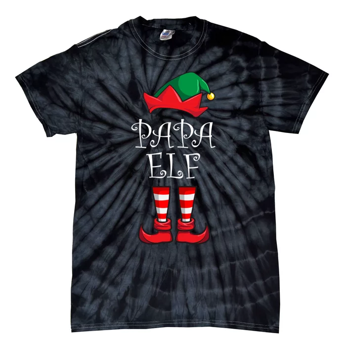 Papa Elf Matching Family Christmas Party Pajama Papa Elf Tie-Dye T-Shirt