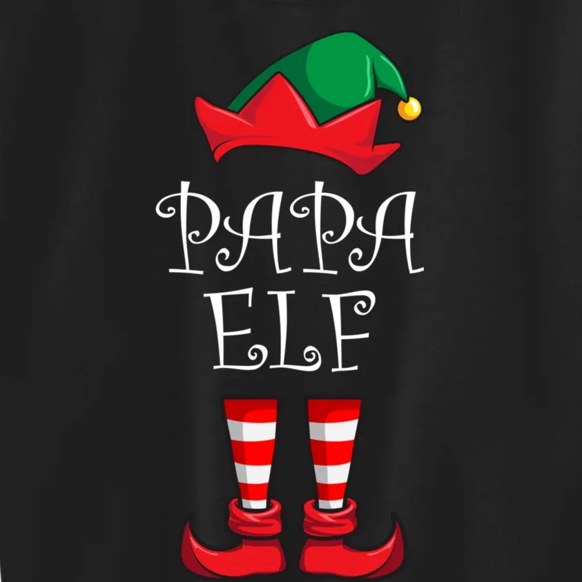 Papa Elf Matching Family Christmas Party Pajama Papa Elf Kids Sweatshirt