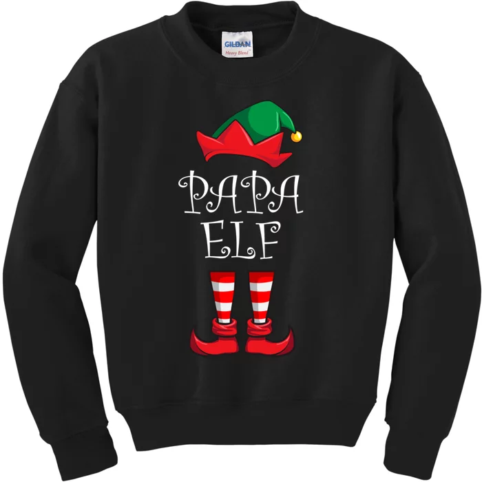 Papa Elf Matching Family Christmas Party Pajama Papa Elf Kids Sweatshirt