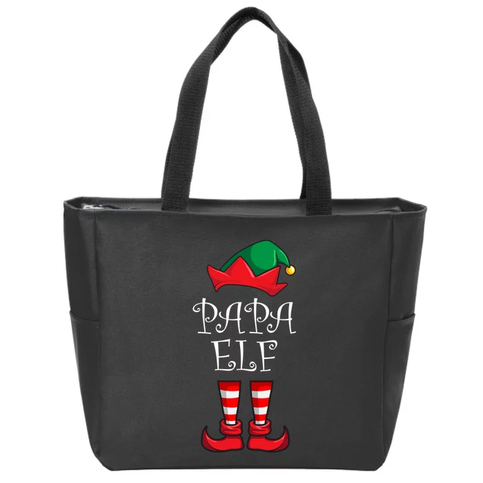 Papa Elf Matching Family Christmas Party Pajama Papa Elf Zip Tote Bag