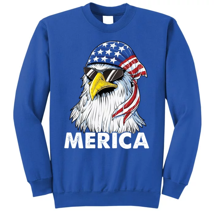 Patriotic Eagle Mullet 4th Of July Usa American Flag Merica Meaningful Gift Tall Sweatshirt