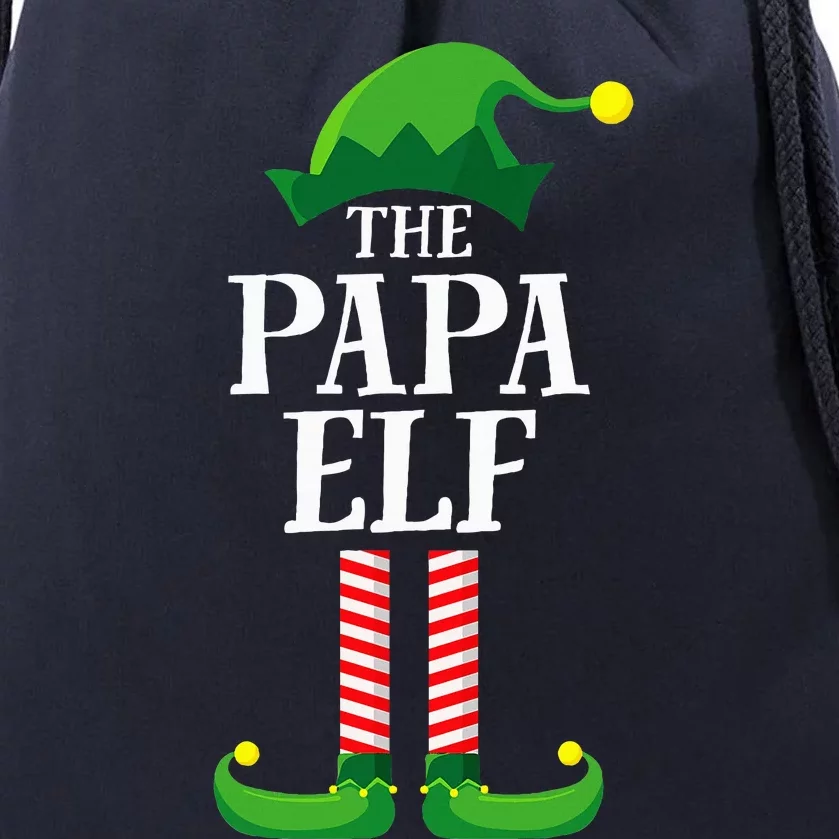 Papa Elf Matching Family Group Christmas Party Pyjamas Drawstring Bag